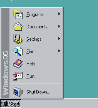 The Windows 95 Start Menu